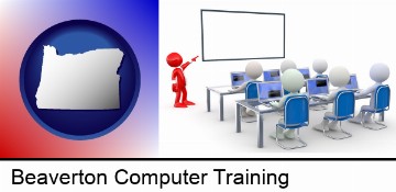 a computer training classroom in Beaverton, OR