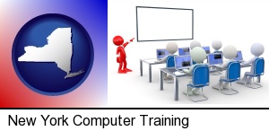 New York, New York - a computer training classroom
