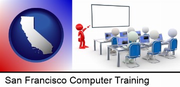 a computer training classroom in San Francisco, CA