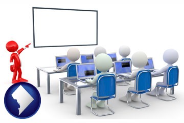 a computer training classroom - with Washington, DC icon