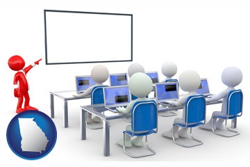 a computer training classroom - with Georgia icon
