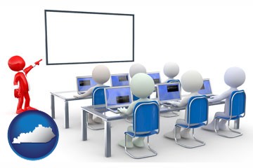a computer training classroom - with Kentucky icon