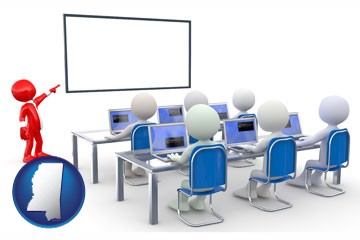 a computer training classroom - with Mississippi icon