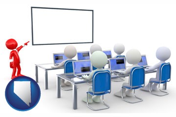 a computer training classroom - with Nevada icon